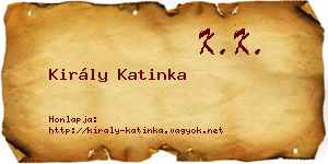 Király Katinka névjegykártya