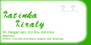 katinka kiraly business card